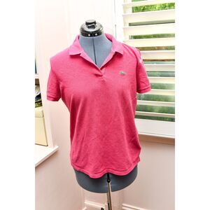 Lacoste Pink Women's Polo Shirt Size 40 Classic Fit Short Sleeve 36" Bust Peru